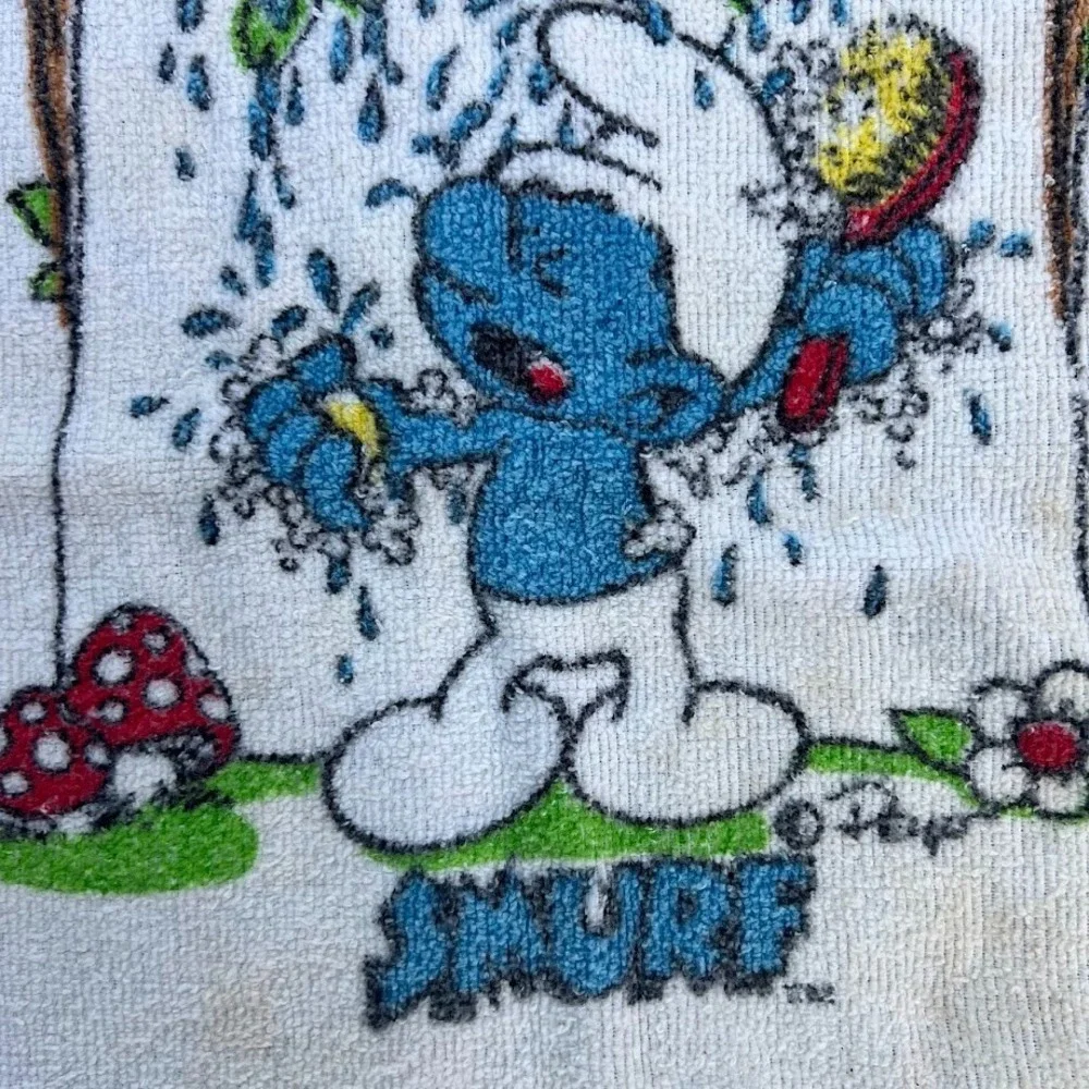 Vintage Lawtex‎ Industries Smurf Canopy Shower Wash Cloth